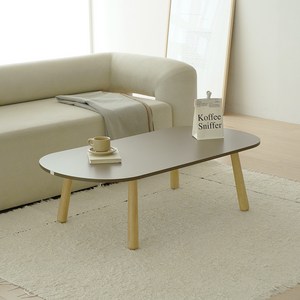 슈에뜨메종 LPM 타원형 볼드 원목다리 소파테이블 1200 x 600 mm, 초콜릿브라운