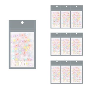 유니아트 티니비즈 파스텔 꽃 무광 소 8번, 혼합색상, 10개
