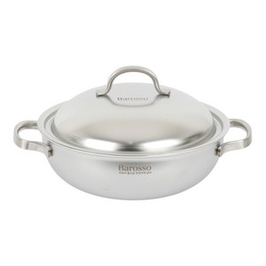 퀸센스 인덕션 바로써 무연마 통오중 냄비 궁중 전골냄비, 1개, 스테인리스, 24cm