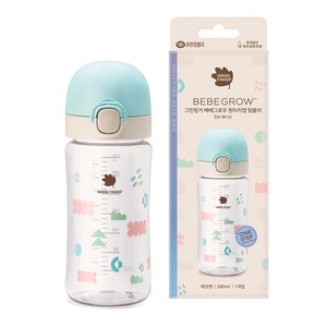 베베그로우 원터치캡 텀블러 스파우트컵, 280ml, 1개, 민트