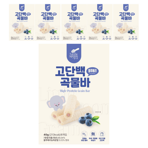 리틀스푼 고단백 곡물바 블루베리, 40g, 6개