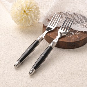 까르투하 앙클라 라귀올 디저트 케이크 티 포크, 블랙, 2개