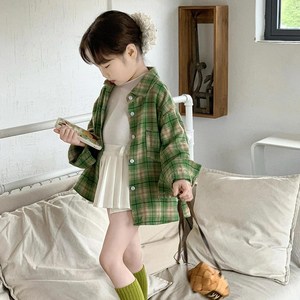 베이비맥스 아동용 클리나 체크 긴팔 남방 셔츠