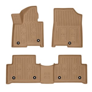 아이칸 TPE 3D 입체 자동차 바닥 카매트 1열 + 2열 세트 TP-K20-1, 브라운, 더뉴 쏘렌토 MQ4 페이스리프트 5인승 하이브리드