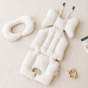 루나스토리 오코텍스 원단 사계절 양면 유모차 라이너 + 목쿠션 세트, 스트라이프, 1세트