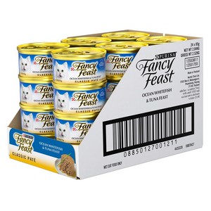 팬시피스트 생후 3개월 이후 고양이 화이트라벨 클래식 주식캔, 참치, 85g, 24개