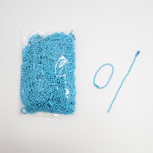 마다꾸미 볼체인 컬러군번줄 줄구슬 10cm, 하늘색, 100개