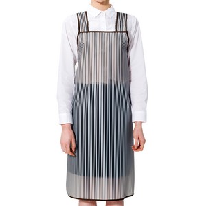 예경 줄무늬 우레탄 방수 앞치마 H형 반투명 중 PO-0725, 검정색, 1개