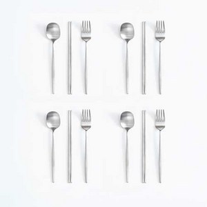 에라토 국산 누보 4인 유아 수저 포크 세트, 숟가락 4p + 젓가락 4벌 + 포크 4p