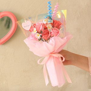 센트바스켓 샤인블링 킨더조이 비누꽃 꽃다발, 핑크