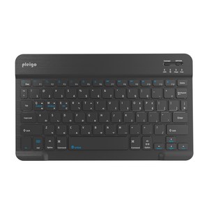 PLEIGO 무선 저소음 휴대용 파스텔 슬림 블루투스 키보드, 블랙, KB10, 제조사축
