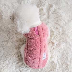 웨이비데이즈 반려동물 토키 뽀글 조끼, 1개, 핑크
