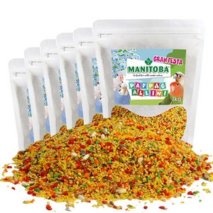 마니토바 앵무새 유산균 파파알리니 먹이, 1kg, 6개