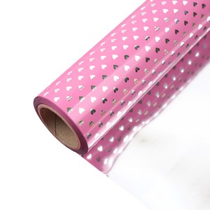 스몰하트 비닐 증착롤 포장지 중 37.5cm x 17m, 핑크, 1개