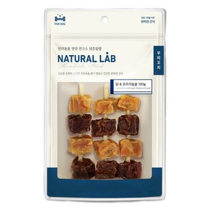 네츄럴랩 강아지 우피 꼬치 간식, 혼합맛(닭/오리가슴살), 100g, 1개