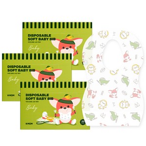 케이맘 일회용 소프트 턱받이, 화이트, 3개, 20매