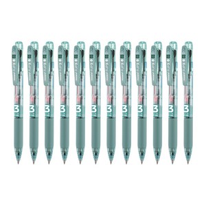 모나미 플립3 멀티펜 0.5mm, 세이지그린, 12개
