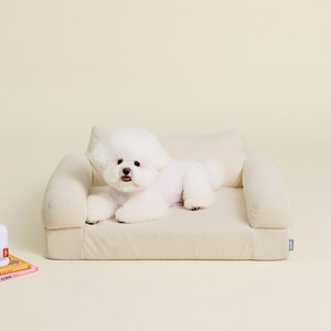 울리 강아지 고양이 소파, 코듀로이 아이보리, 1개
