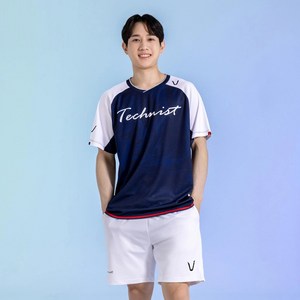 테크니스트 남성용 배드민턴 정규 게임웨어 스포츠 반팔 티셔츠 TNT560