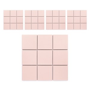 모네스페스 자기질 모자이크타일 100mm, 핑크 무광, 5개
