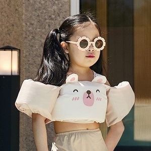 나이비 아동용 곰돌이 암링자켓 구명조끼 FREE, 베이지, 1개