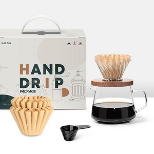 칼딘 웨이브형 클리어 핸드드립 세트 브라운 2-4인용, 1세트, 5종, 600ml