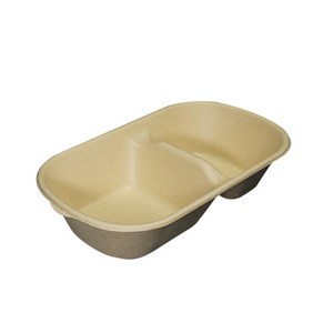크라프트 펄프 일회용 용기 2칸 BH003 850ml, 1개입, 500개