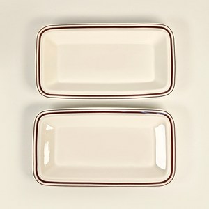 시라쿠스 메이플 생선 접시, 라인브라운, 2개