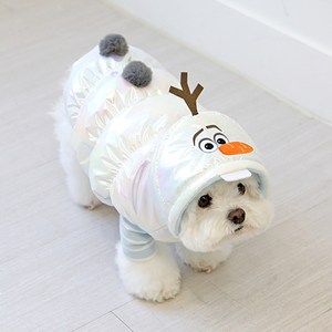 이츠독 디즈니 강아지 올라프 글로시 패딩, 화이트, 1개