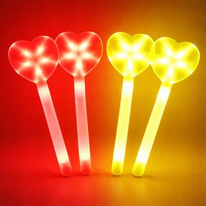 파티공구 LED하트봉 대 2종 x 2p 세트, 옐로우, 레드, 1세트