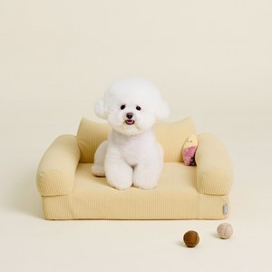 울리 강아지 고양이 소파, 코듀로이 옐로우, 1개