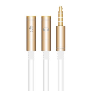 칼론 4극 헤드셋 변환 Y형 케이블, APC-A09, 화이트골드, 1개