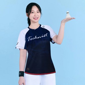 테크니스트 여성용 배드민턴 정규 게임웨어 스포츠 반팔 티셔츠 TNT560