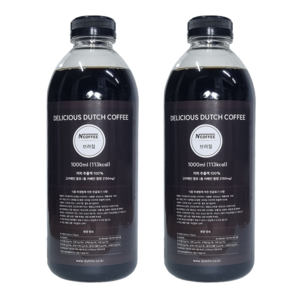 엔커피 콜드브루 브라질 더치커피, 1L, 2개, 1개입
