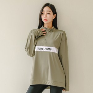 튜브트리 여성용 루즈핏 아노락 반집업 래쉬가드 상의 B8222