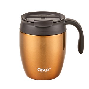 오슬로 애플 머그 텀블러, 골드, 450ml, 1개