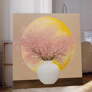 세잔느화실 풍수 화월 달항아리 꽃 대형 복들어오는 그림 04 만개달항아리, 캔버스