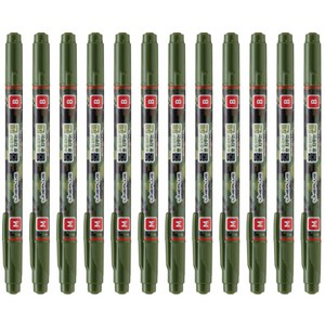 라인플러스 OHP펜 1mm 물펜MB 3.0mm, 빨강, 12개