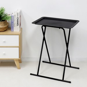 팬물산 이지라이프 스퀘어 접이식 보조테이블, 블랙