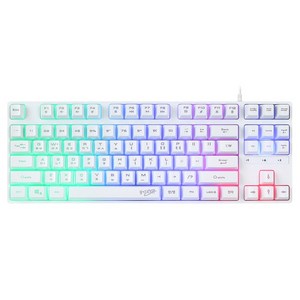 지클릭커 슈퍼히어로 저소음 RAINBOW LED 87 유선 텐키리스 게이밍 키보드, WHITE, G3 PLUS, 제조사축