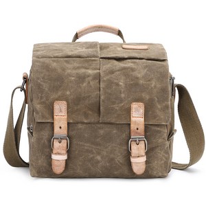 BAGnBAGs K-264 레트로 캔버스 숄더백, 카키, 1개