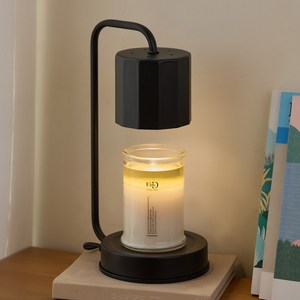 에인디 캔들백화점 타이머 타입 모던 큐브 캔들워머 + 퓨어 아로마 워머 전용 소이캔들 370g 세트, 블랙(캔들워머), 화이트머스크