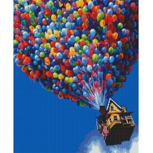 캔버스형 보석십자수 DIY 세트 40 x 50 cm, 풍선집, 1세트
