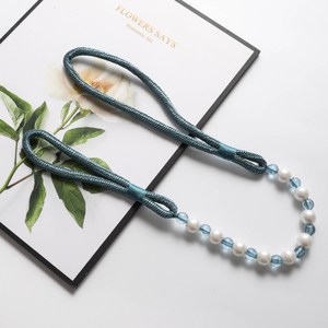 루비코코 진주 스트랩 커튼타이백, 그레이 블루, 1개