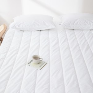 루아베 40수 순면 고정밴드형 침대패드, 화이트