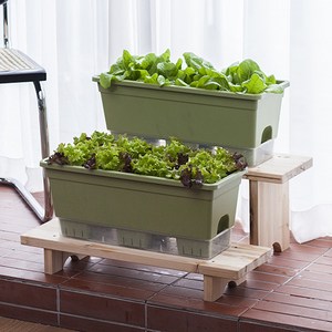 이즈리빙 내집에 텃밭 화분 15L x 2p + 배양토 20L 세트, 그린(화분), 1세트