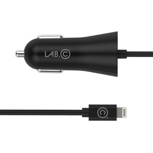 랩씨 차량용 고속 충전기 with 라이트닝 케이블 1.2m, LABC-591-GR, 그레이