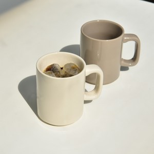 프렐류드 미에뜨 머그 380ml x 2종 세트, 아이보리, 베이지, 1세트