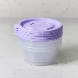 롯데이라이프 이라이프 튼튼간편 보관용기 원형, 4개, 190ml