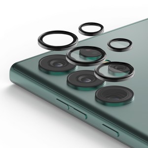 케이엠디자인 강화유리 메탈링 카메라 렌즈 보호필름 블랙 1세트, 1개